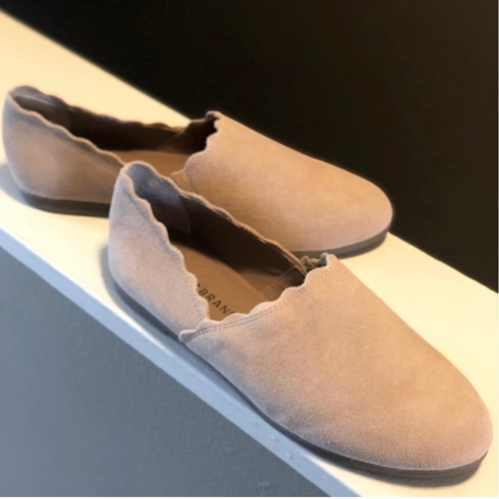 Pink suede flats